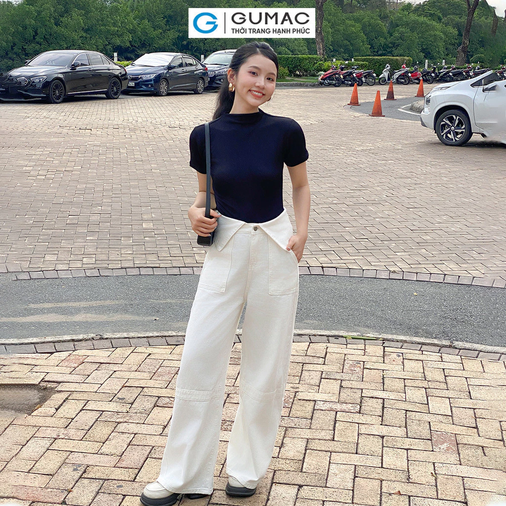 Quần jeans nữ Gmorning - GUMAC vạt sơ mi YQJE05068