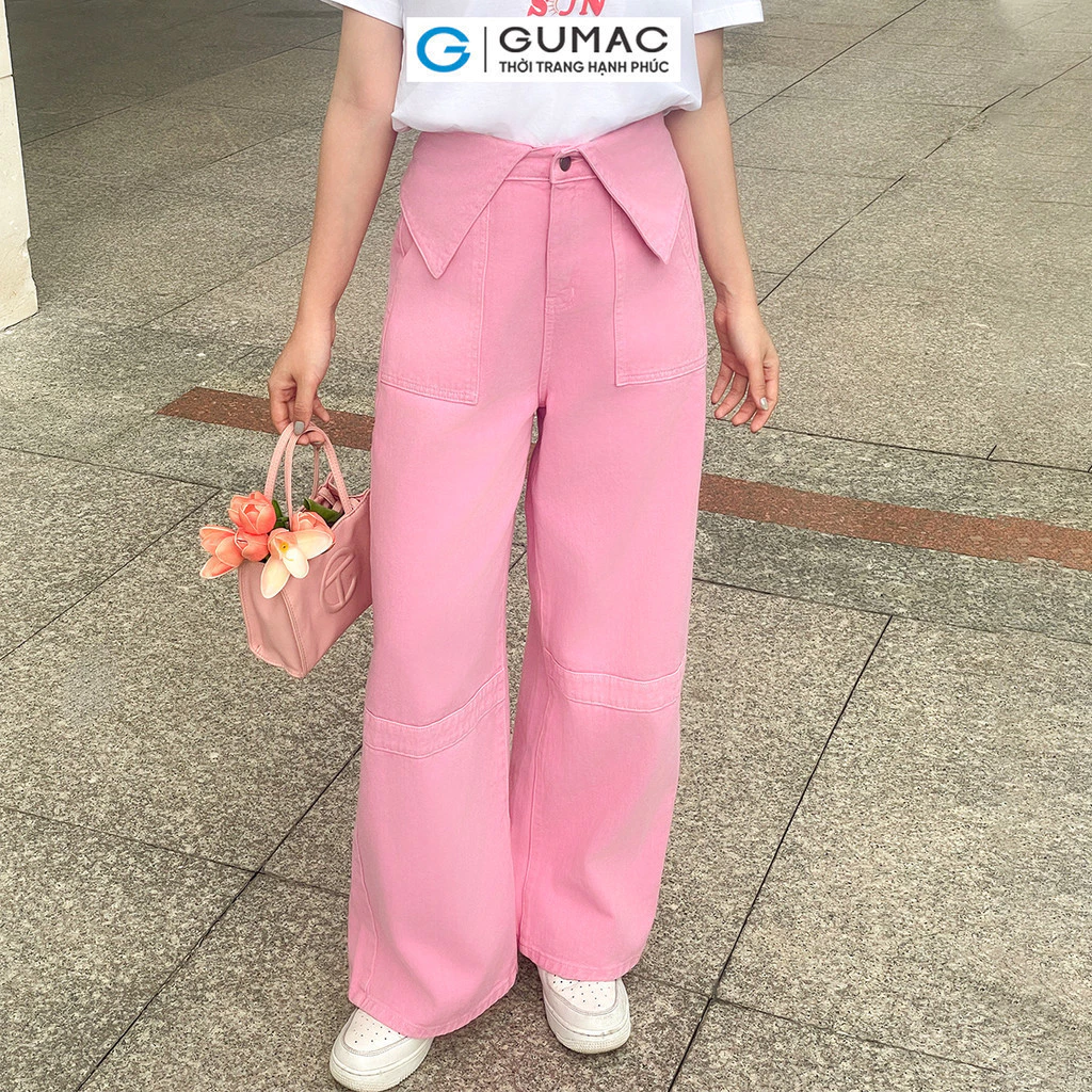 Quần jeans nữ Gmorning - GUMAC vạt sơ mi YQJE05068