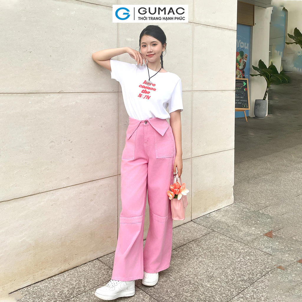 Quần jeans nữ Gmorning - GUMAC vạt sơ mi  YQJE05068