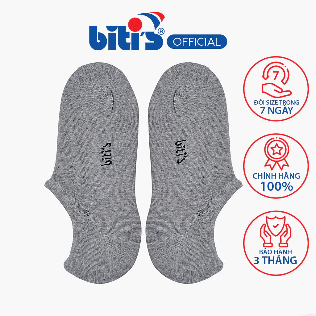 Combo 2 Vớ Lười Nam Biti's ASMG00100XAM ( Xám/Đen)