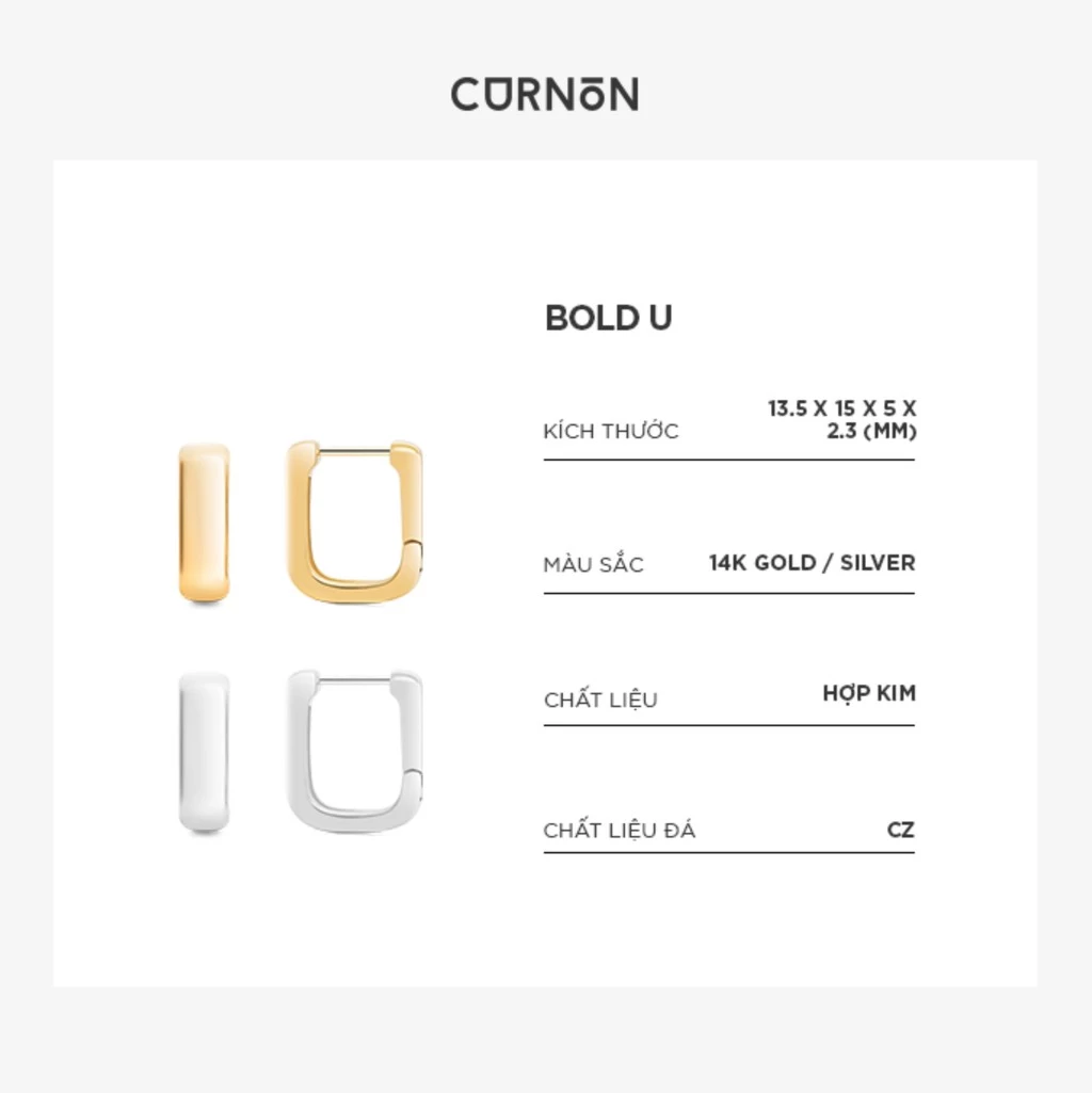 Bộ Sưu Tập Khuyên Tai Nữ Thời Trang Curnon Hoop Earring Collection - Khuyên Tai Nữ Brass
