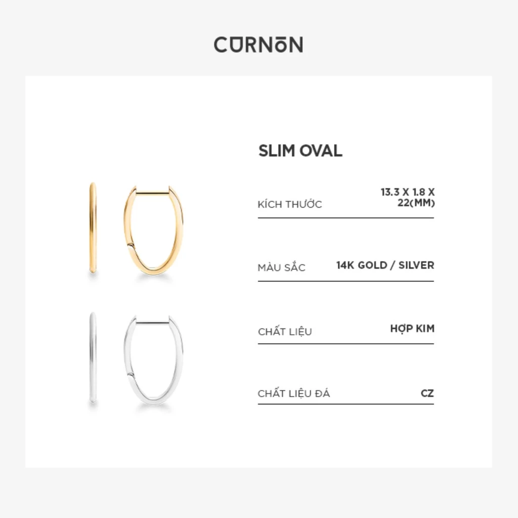 Bộ Sưu Tập Khuyên Tai Nữ Thời Trang Curnon Hoop Earring Collection - Khuyên Tai Nữ Brass