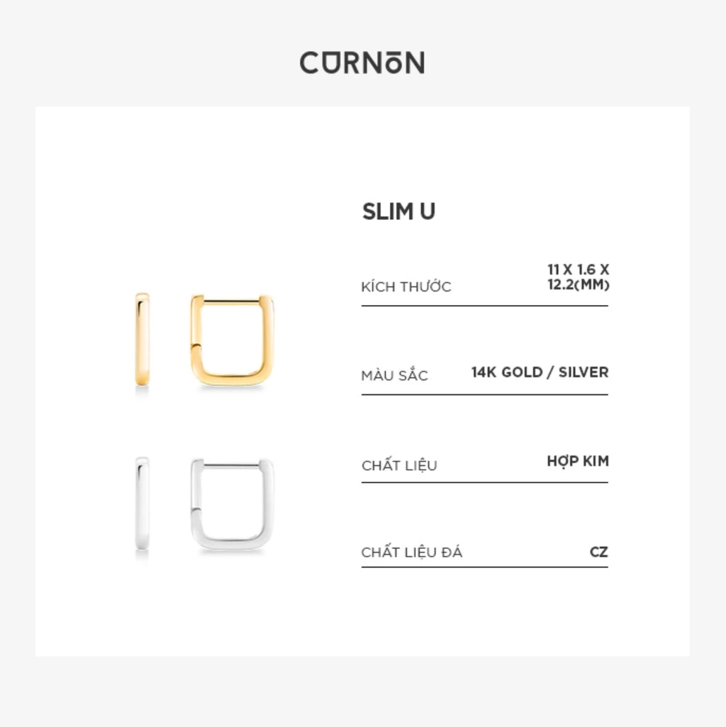 Bộ Sưu Tập Khuyên Tai Nữ Thời Trang Curnon Hoop Earring Collection - Khuyên Tai Nữ Brass