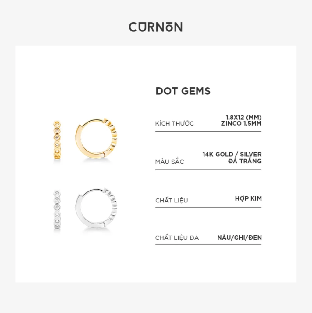 Bộ Sưu Tập Khuyên Tai Nữ Thời Trang Curnon Hoop Earring Collection - Khuyên Tai Nữ Brass
