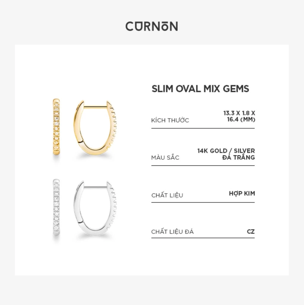 Bộ Sưu Tập Khuyên Tai Nữ Thời Trang Curnon Hoop Earring Collection - Khuyên Tai Nữ Brass