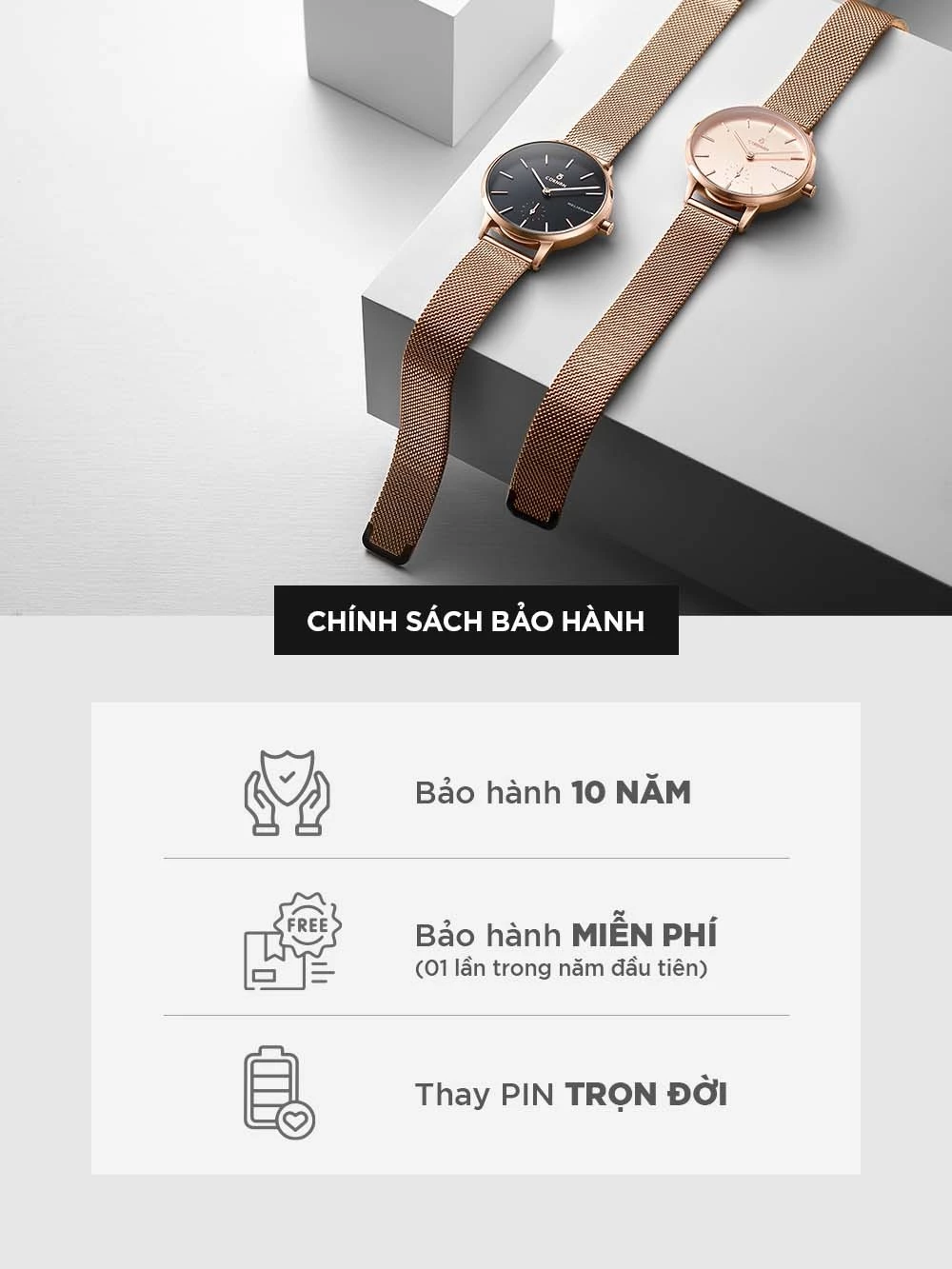 Đồng Hồ Nữ Curnon Melissani Frost Dây Kim Loại Chính Hãng, Đeo Tay Thời Trang Nữ Tính