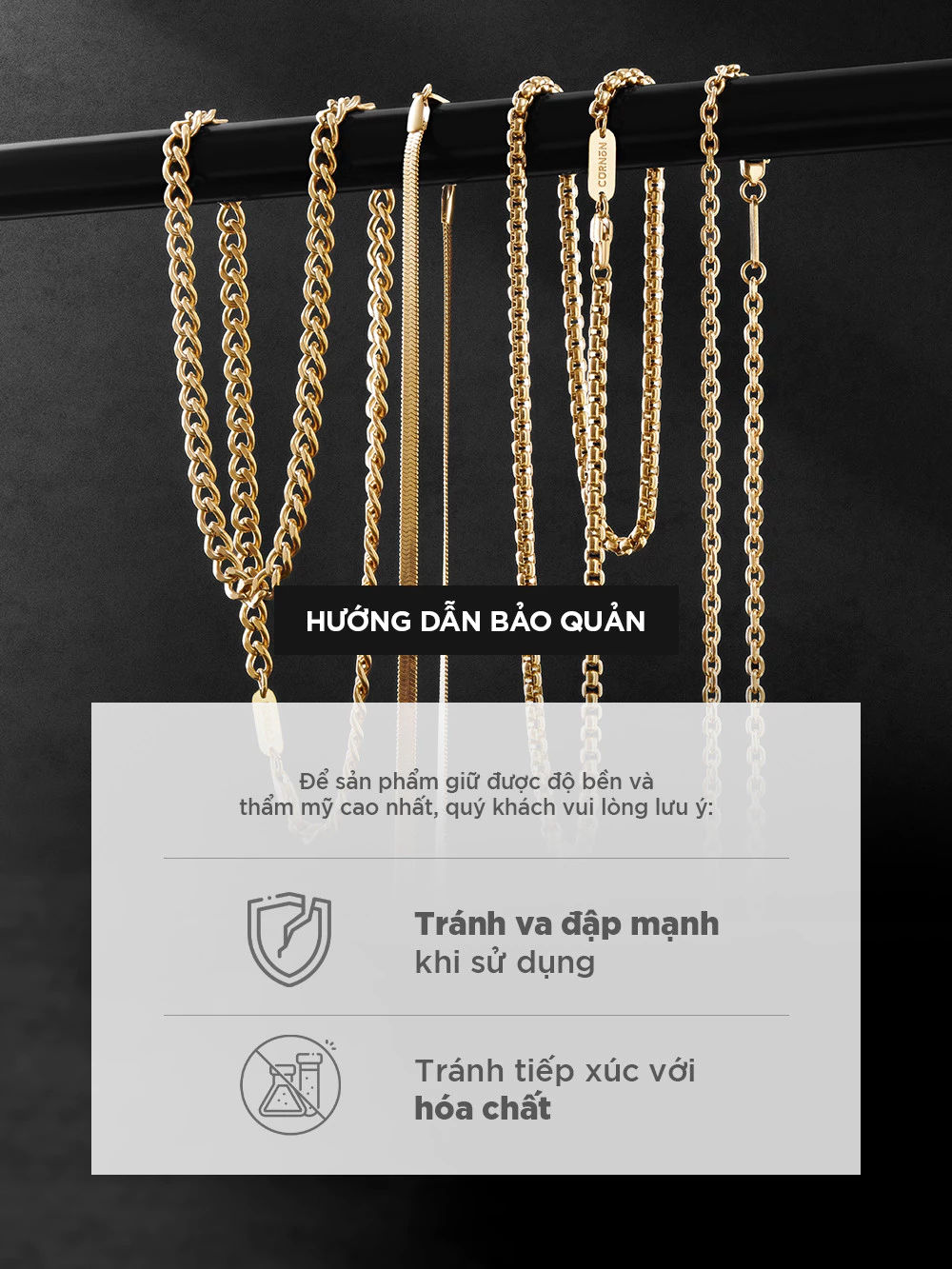 Dây Chuyền Nam Curnon Noah Bộ Sưu Tập THE ESSENTIALS - Trang Sức Vòng Xích Phong Cách Mạnh Mẽ - Chất Liệu Thép Không Gỉ