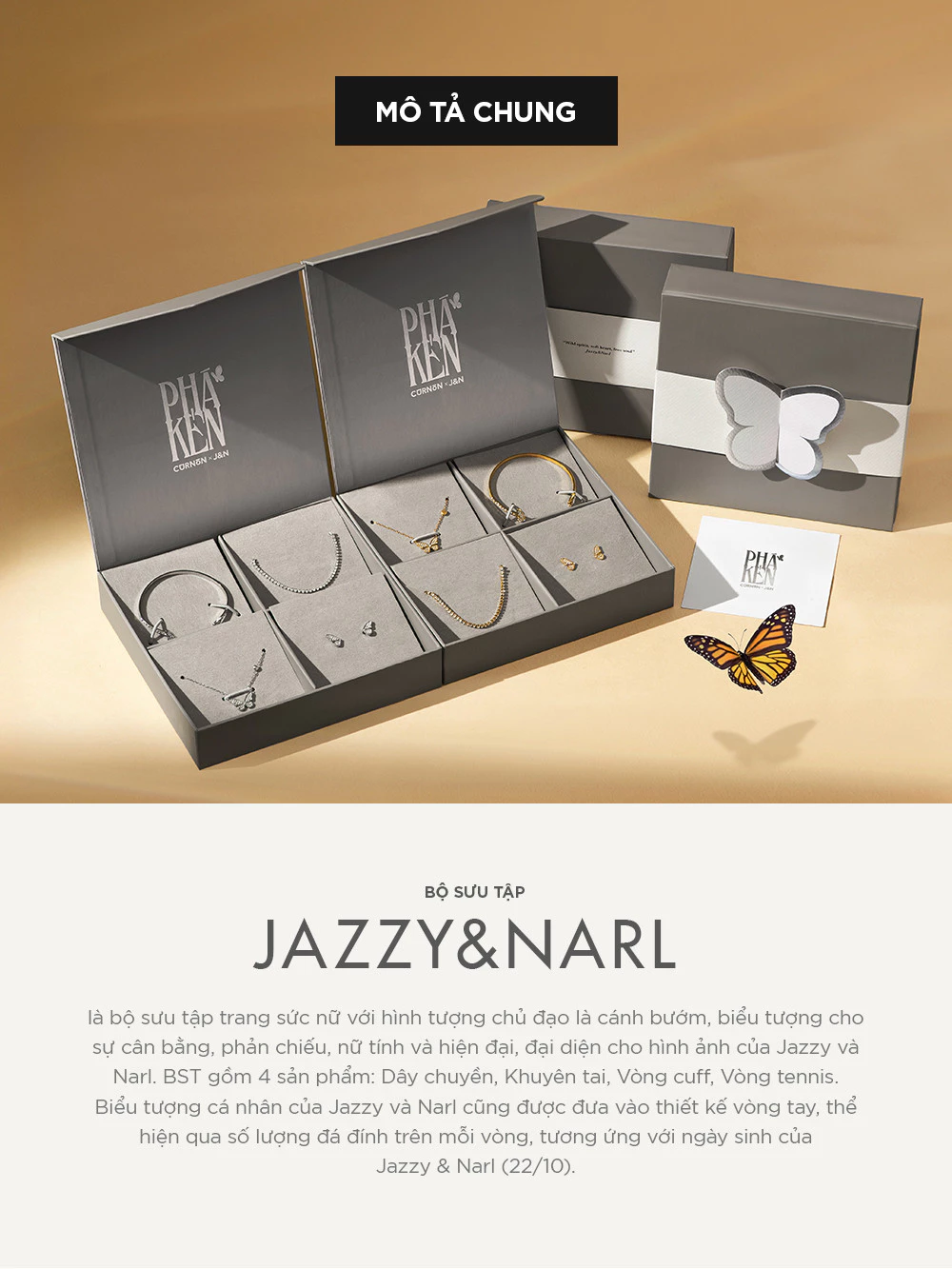 Curnon x Jazzy&Narl Collaboration Collection - Bộ Sản Phẩm Vòng Tay, Dây Chuyền, Bông Tai Nữ - Chất Liệu Thép Không Gỉ