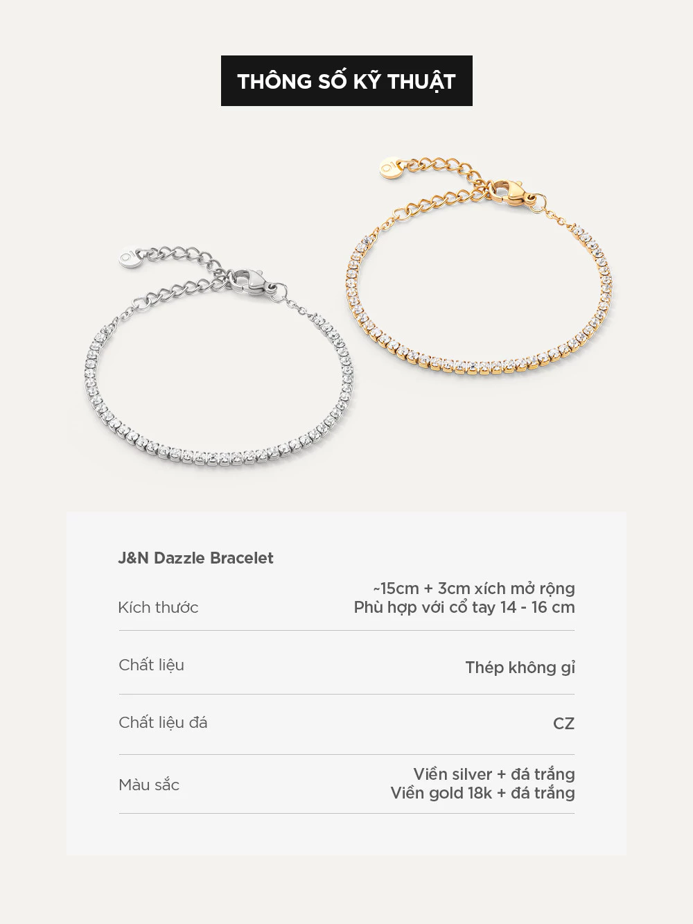 Curnon x Jazzy&Narl Collaboration Collection - Bộ Sản Phẩm Vòng Tay, Dây Chuyền, Bông Tai Nữ - Chất Liệu Thép Không Gỉ