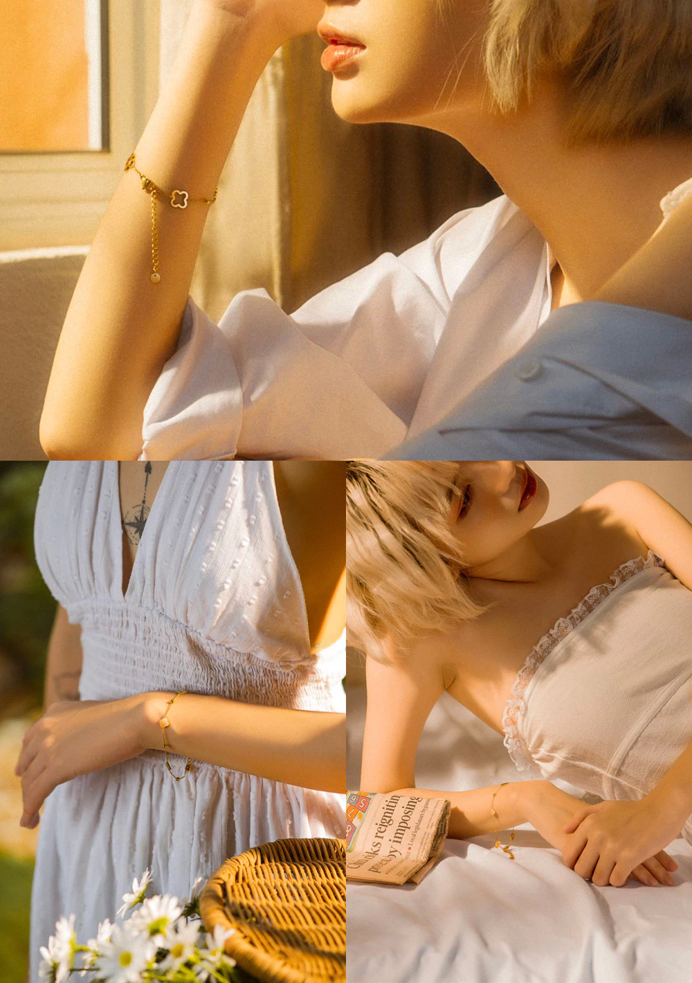 Bộ Sưu Tập Vòng Tay Nữ Curnon Golden Hour - Phù Hợp Mọi Loại Trang Phục - Thiết Kế Tối Giản, Nữ Tính - Màu Vàng Tinh Tế