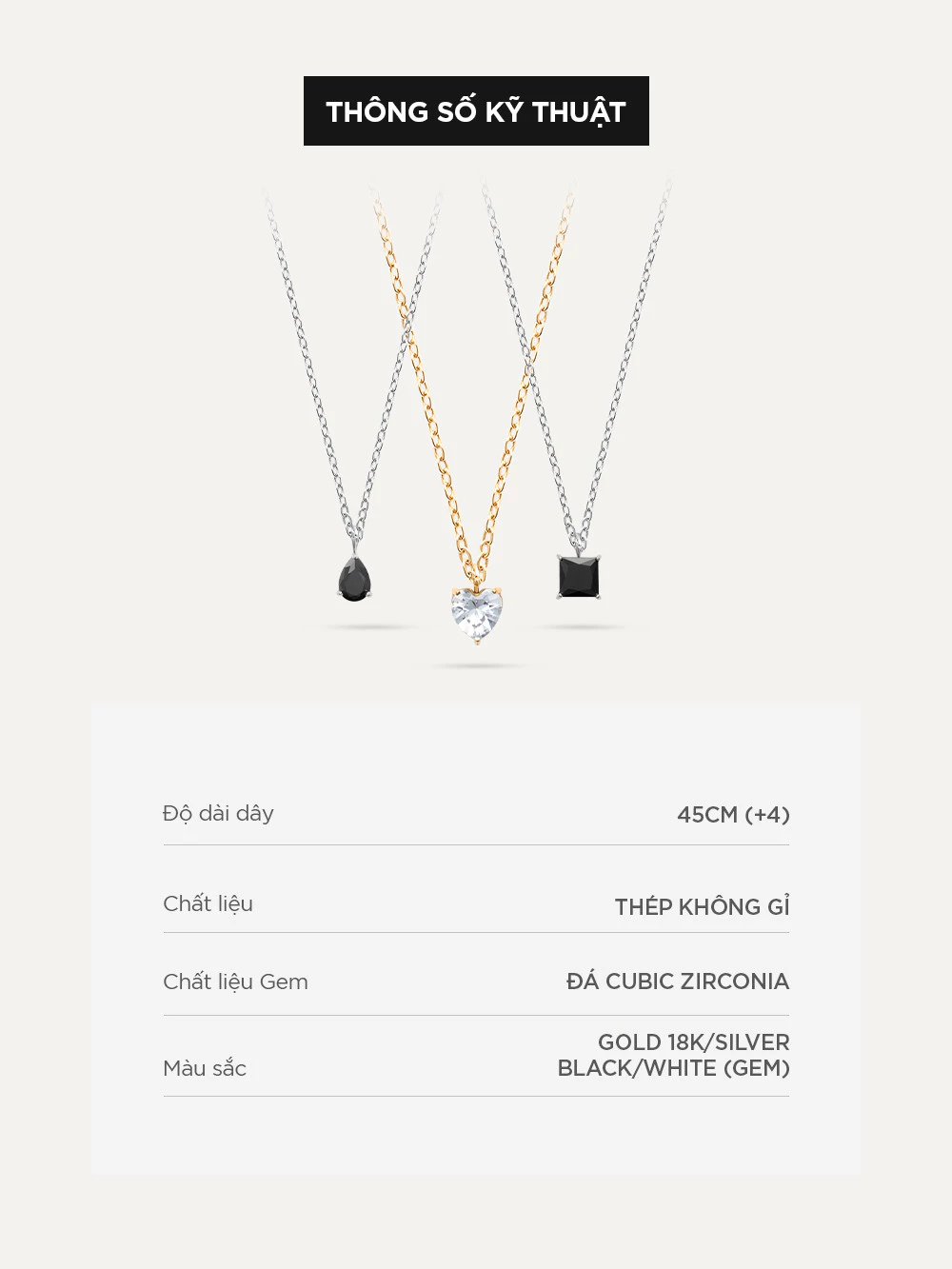 Bộ sưu tập vòng cổ nữ Curnon "Lumière" Collection - Trang Sức Phong Cách, Tinh Tế - Chất Liệu Thép Không Gỉ
