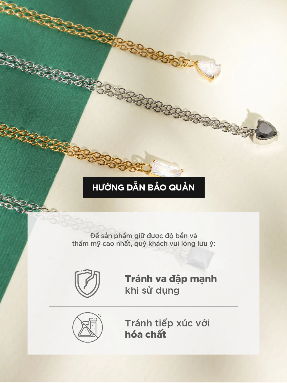 Bộ sưu tập vòng cổ nữ Curnon "Lumière" Collection - Trang Sức Phong Cách, Tinh Tế - Chất Liệu Thép Không Gỉ