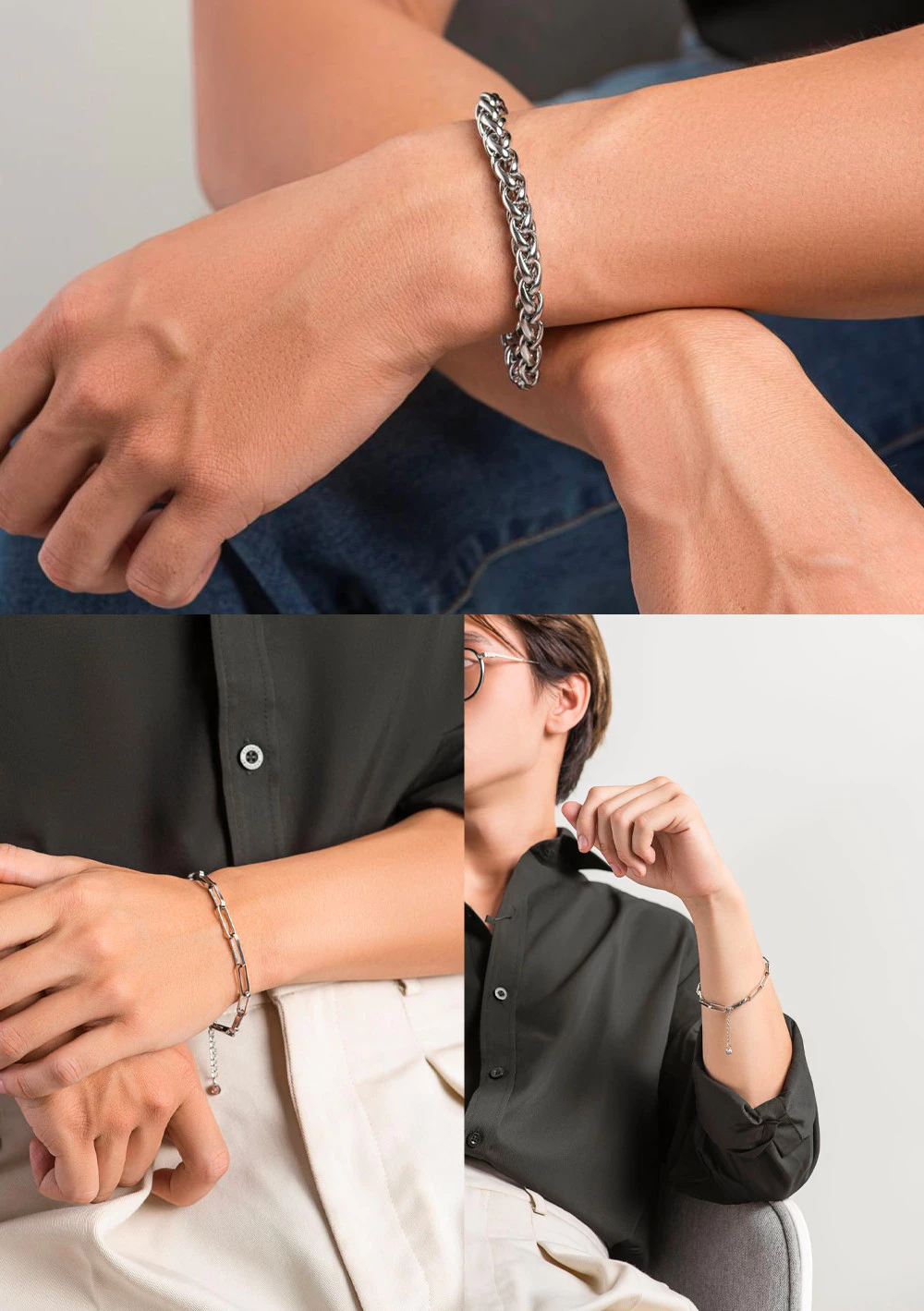 Vòng Tay Nam Curnon Duron - Bộ Sưu Tập Links - Trang Sức Vòng Xích Phong Cách Mạnh Mẽ Màu Bạc - Chất Liệu Thép Không Gỉ