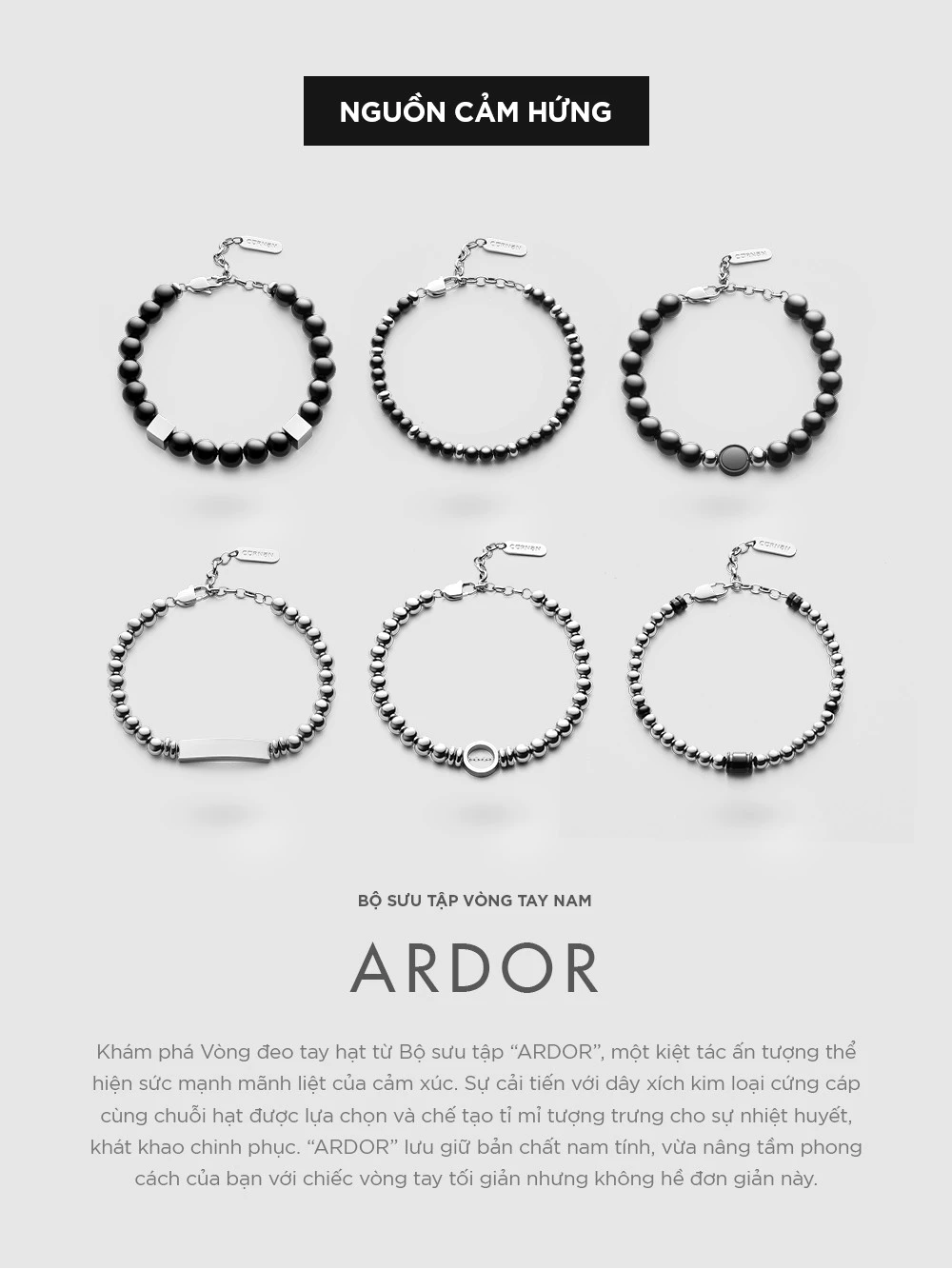 Bộ Sưu Tập Vòng Tay Nam Curnon Ardor Bracelet - Trang Sức Vòng Bi Phong Cách Cá Tính, Tinh Tế, Thời Trang