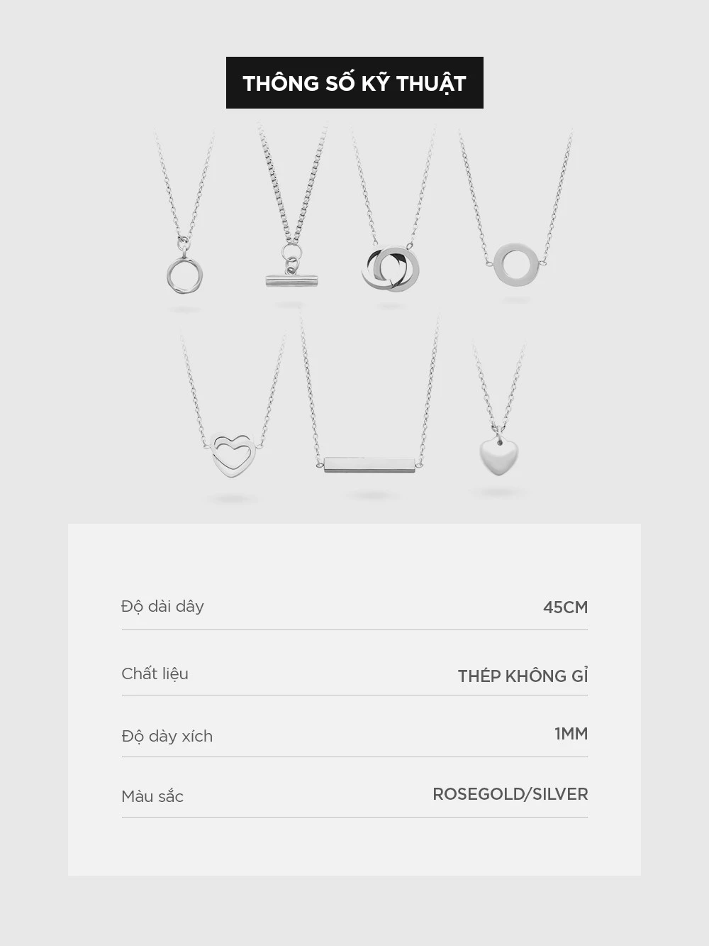 Bộ sưu tập vòng cổ nữ Curnon "Sincera" Collection - Trang Sức Phong Cách, Tinh Tế - Chất Liệu Thép Không Gỉ
