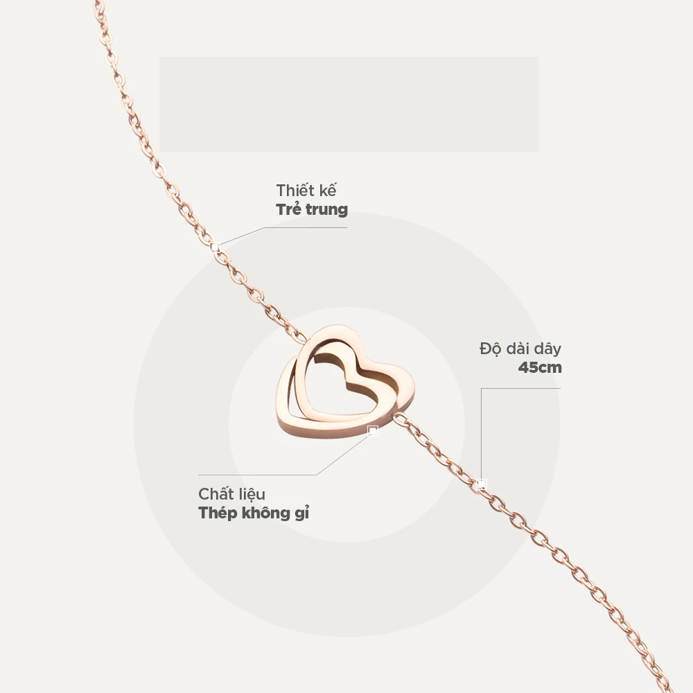Vòng cổ nữ Curnon Thea "Sincera" Collection - Trang Sức Vòng Xích Phong Cách Tinh Tế - Chất Liệu Thép Không Gỉ