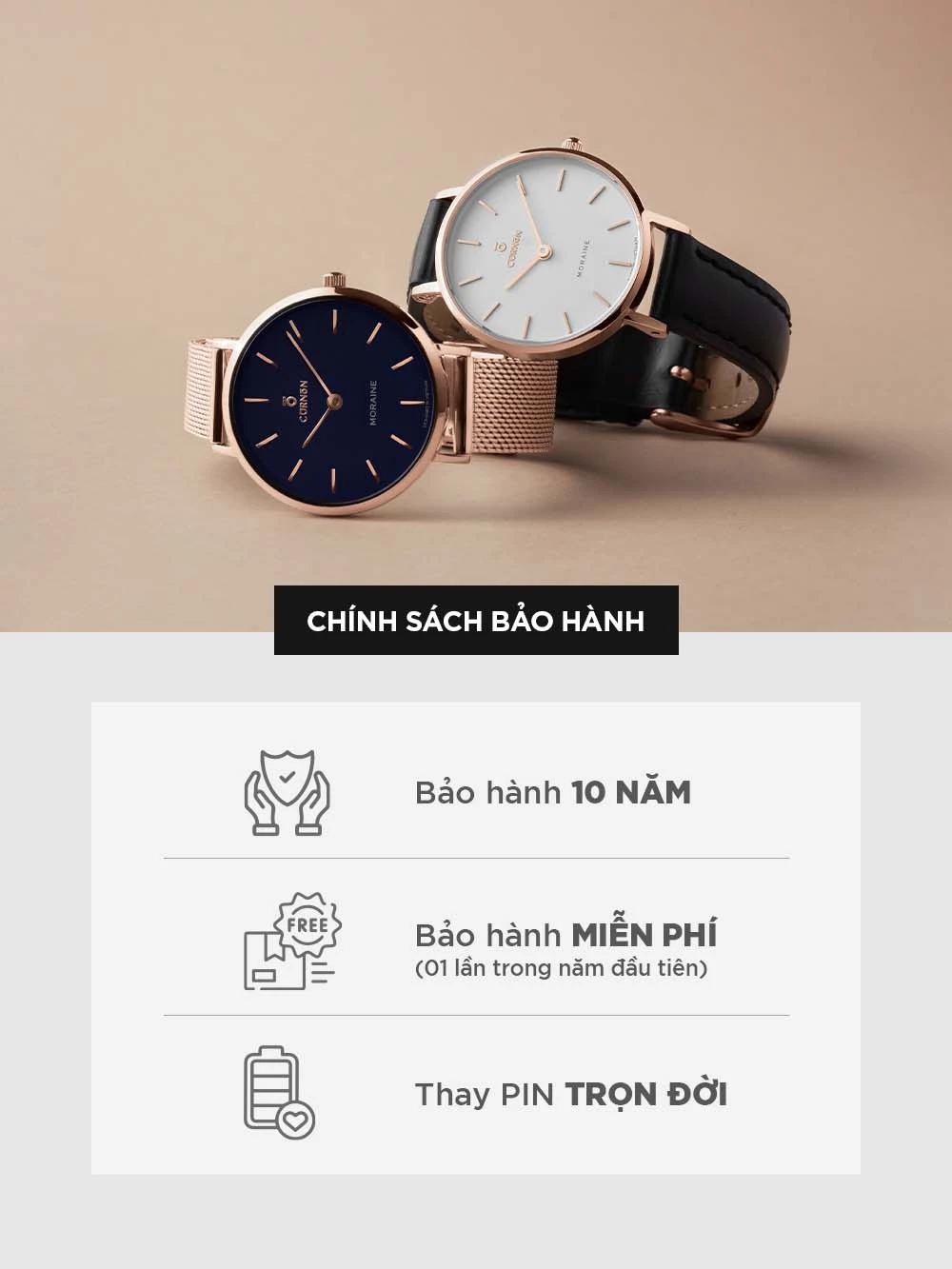Bộ Sưu Tập Đồng Hồ Nữ Curnon Moraine - Hàng Chính Hãng - Thiết Kế Tối Giản, TInh Tế, Nữ Tính - Phù Hợp Mọi Phong Cách