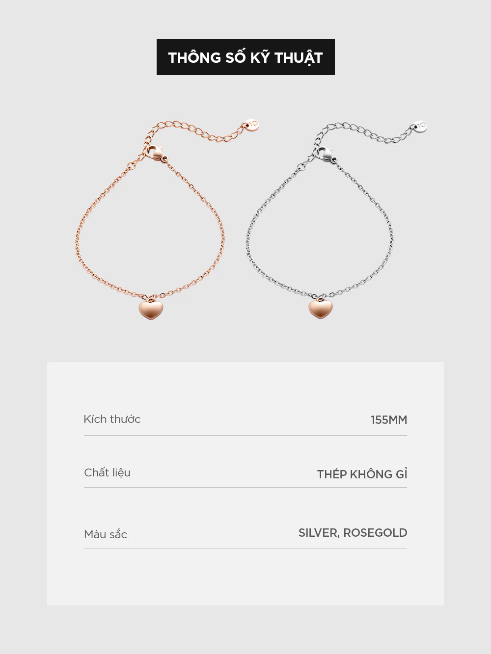 Vòng Tay Nữ Curnon Amber Bracelet - Trang Sức Phụ Kiện Đeo Tay Thời Trang - Thiết Kế Basic nữ tính hoạ tiết trái tim