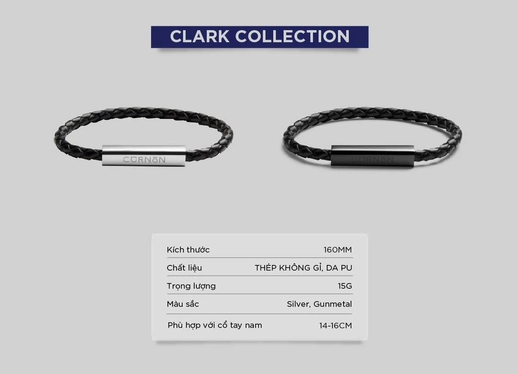Vòng Tay Nam Curnon Clark Bracelet - Phụ Kiện Đeo Tay Thời Trang, Chất Liệu Da Cá Tính