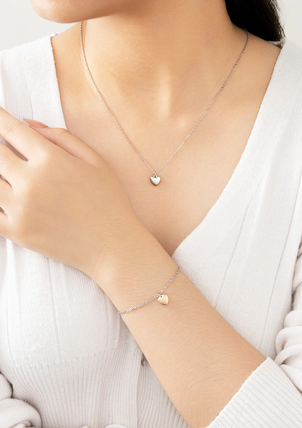 Vòng cổ nữ Curnon Luna "Sincera" Collection - Trang Sức Vòng Xích Phong Cách Tinh Tế - Chất Liệu Thép Không Gỉ