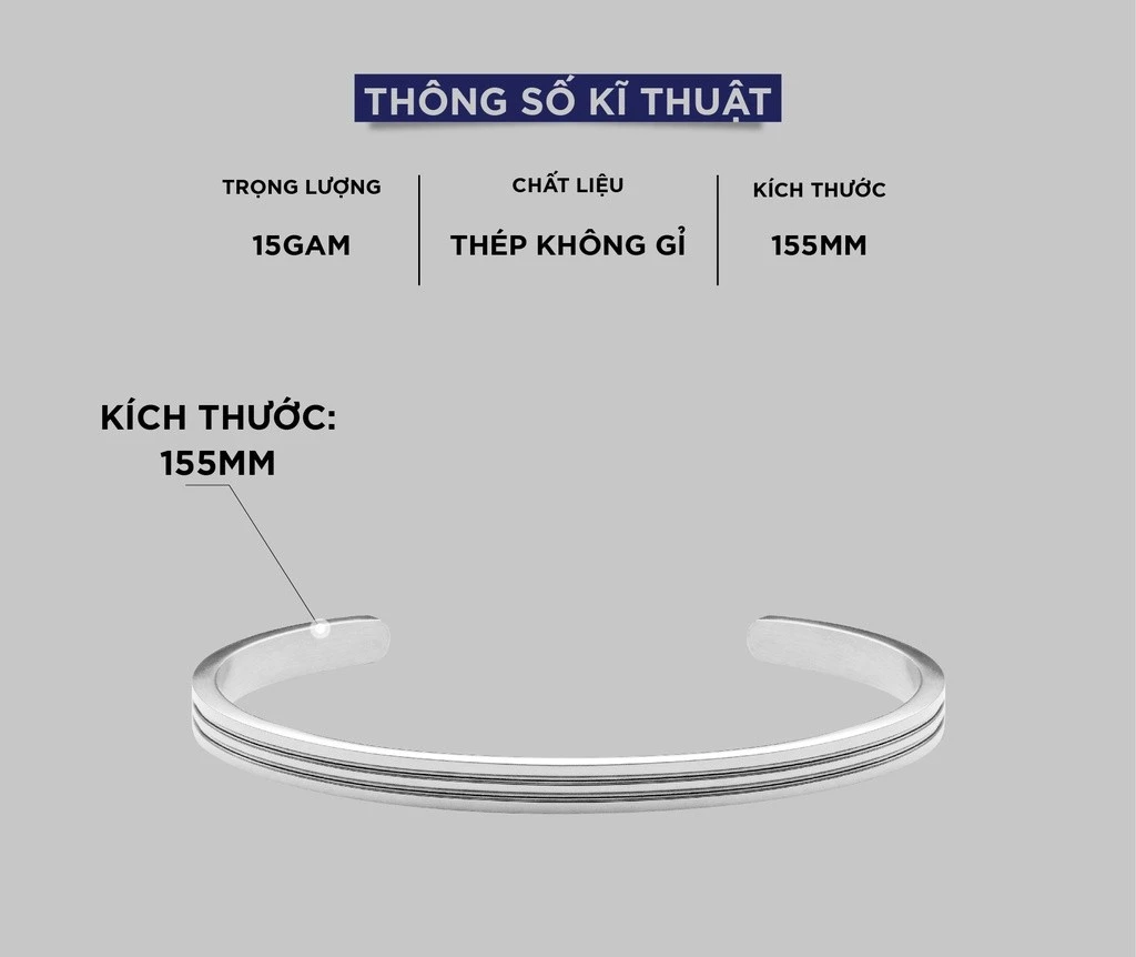 Vòng Tay Nữ Curnon Cleo Cuff - Trang Sức Phụ Kiện Đeo Tay Thời Trang, Thiết Kế Basic Kèm Các Đường Sọc Cá Tính