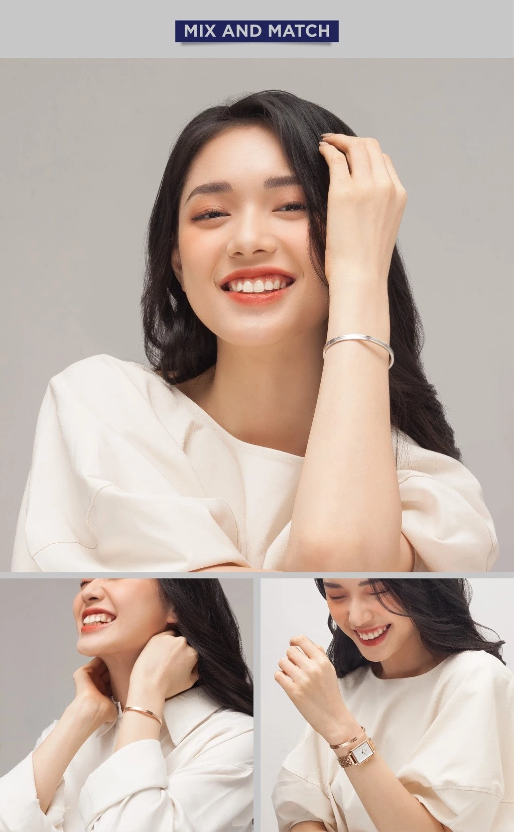 Vòng Tay Nữ Curnon Cleo Cuff - Trang Sức Phụ Kiện Đeo Tay Thời Trang, Thiết Kế Basic Kèm Các Đường Sọc Cá Tính