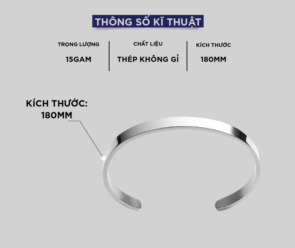 Vòng Tay Nam Curnon Jackie Cuff - Phụ Kiện Đeo Tay Thời Trang, Cá Tính - Thiết Kế Basic Bản To, Thép Không Gỉ
