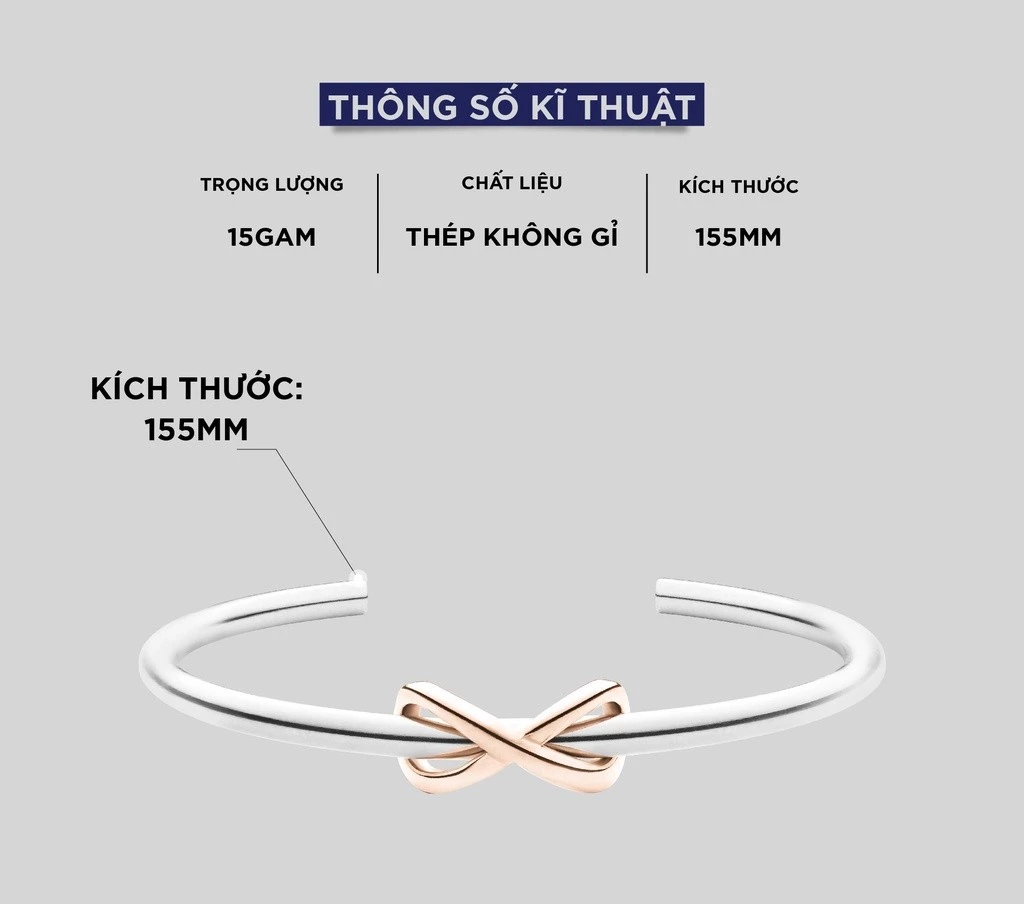 Vòng Tay Nữ Curnon Rosie Cuff - Trang Sức, Phụ Kiện Đeo Tay Thời Trang, Cá Tính Với Thiết Kế Nút Thắt Độc Lạ