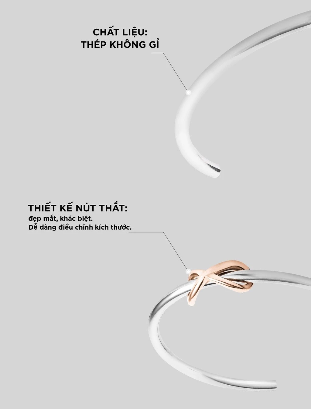 Vòng Tay Nữ Curnon Rosie Cuff - Trang Sức, Phụ Kiện Đeo Tay Thời Trang, Cá Tính Với Thiết Kế Nút Thắt Độc Lạ