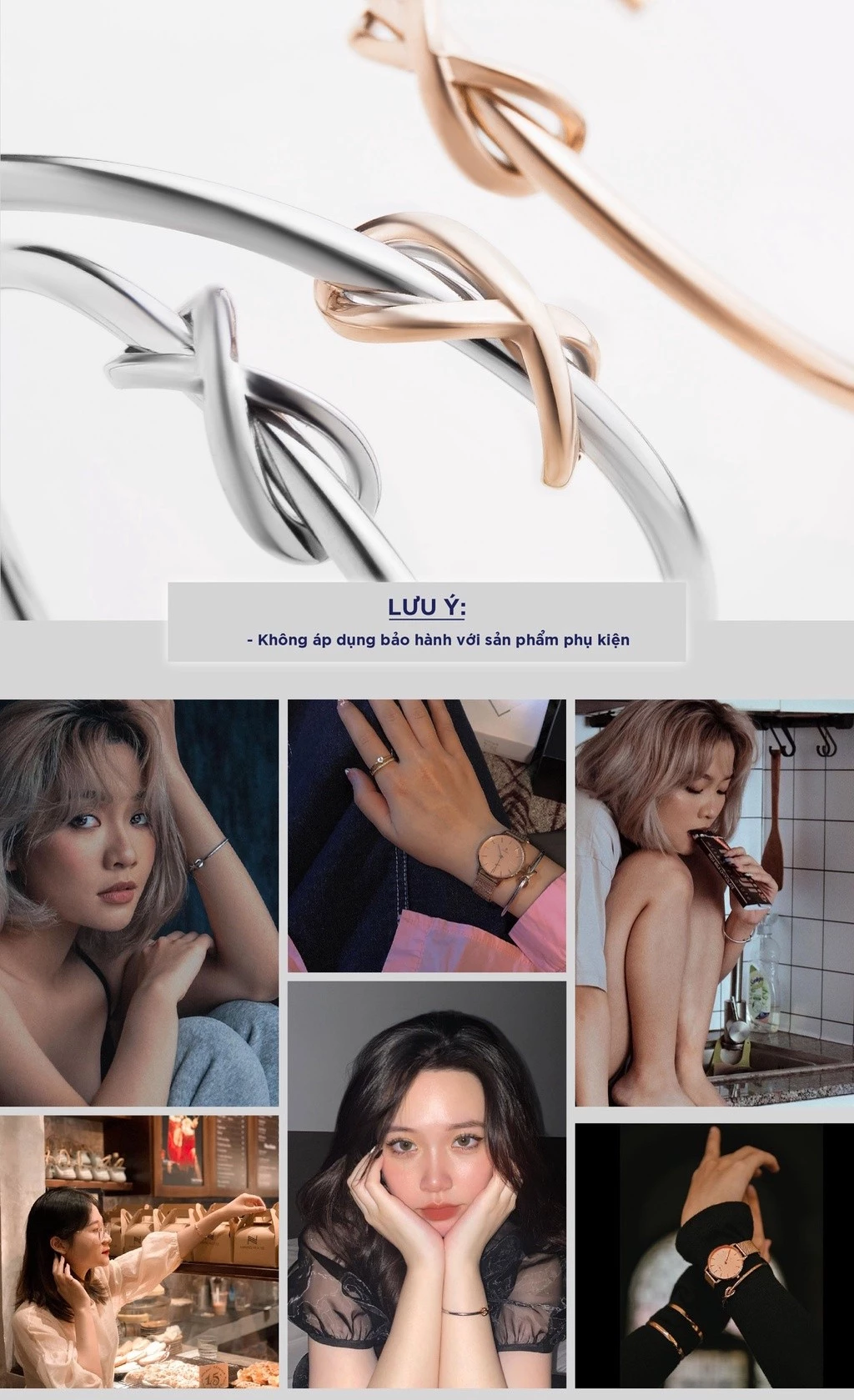 Vòng Tay Nữ Curnon Rosie Cuff - Trang Sức, Phụ Kiện Đeo Tay Thời Trang, Cá Tính Với Thiết Kế Nút Thắt Độc Lạ