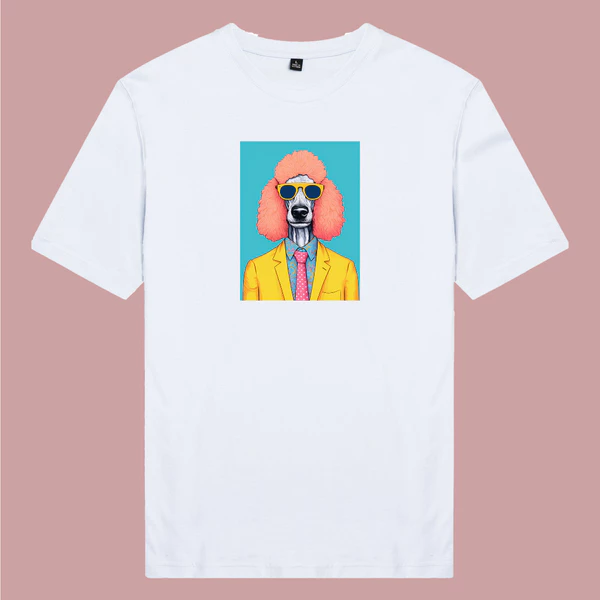 Áo thun ngắn tay unisex nam nữ vải cotton 100% in in hình Yêu thú cưng - Poodle