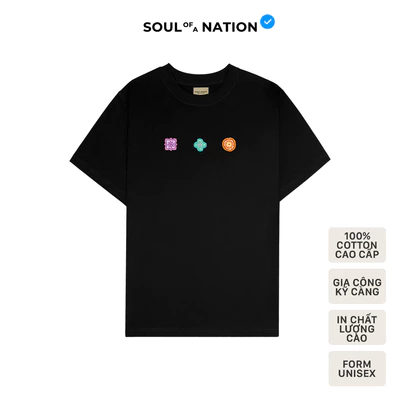 Áo thun unisex In hình cao cấp những viên GẠCH BÔNG MINI Ver 1 form basic 100% cotton SOUL OF A NATION - Trắng/Đen/Kem