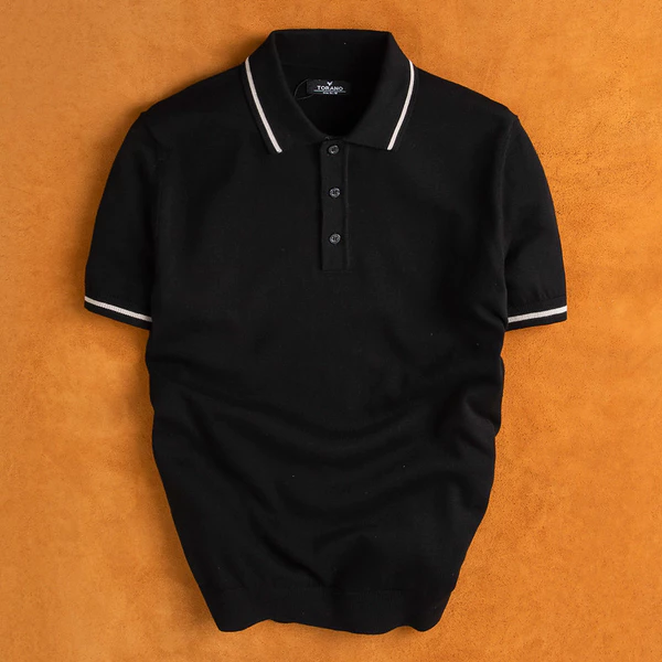 Áo len nam TORANO kẻ ngang cổ polo phong cách, nam tính ESTP047