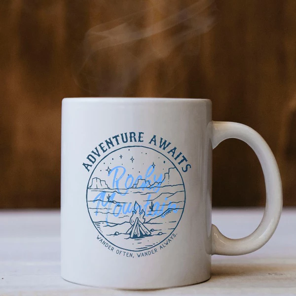Ly sứ cốc sứ in hình Du lịch Adventure Awaits đơn giản là đẹp , quà tặng cao cấp