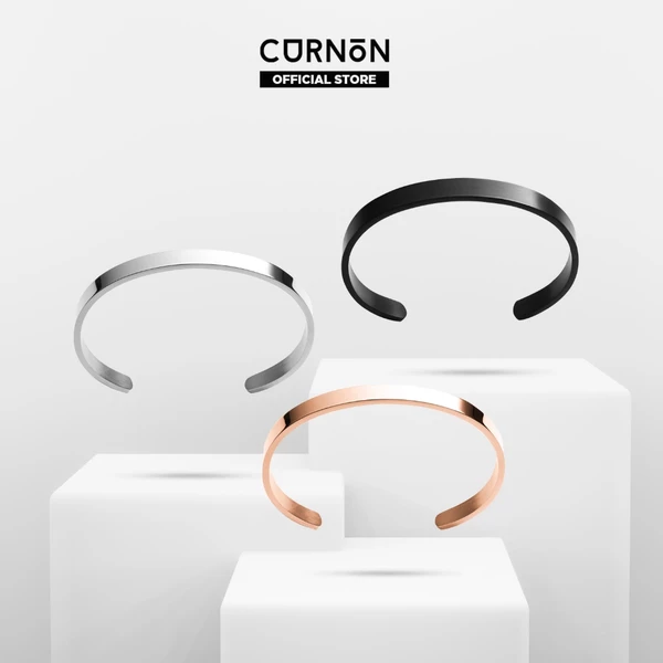 Vòng Tay Nam Curnon Jackie Cuff - Phụ Kiện Đeo Tay Thời Trang, Cá Tính - Thiết Kế Basic Bản To, Thép Không Gỉ