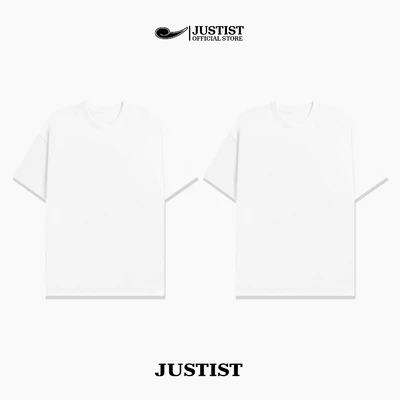 Áo thun Justist Localbrand Unisex COMBO 2 áo thun TRẮNG trơn chất cotton Tay Ngắn TSJT000