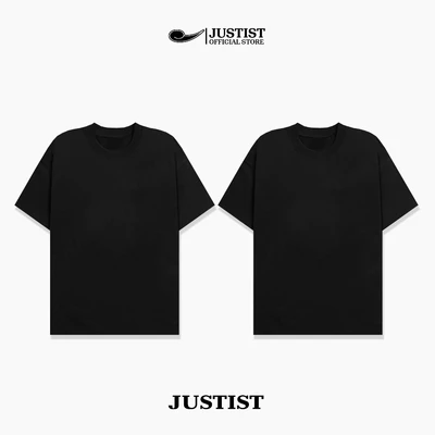 Áo thun Justist Localbrand Unisex COMBO 2 áo thun ĐEN trơn chất cotton Tay Ngắn TSJT000