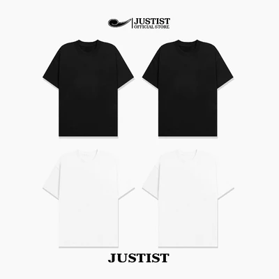Áo thun Justist Localbrand Unisex COMBO áo thun TRẮNG Đen trơn chất cotton Tay Ngắn TSJT000