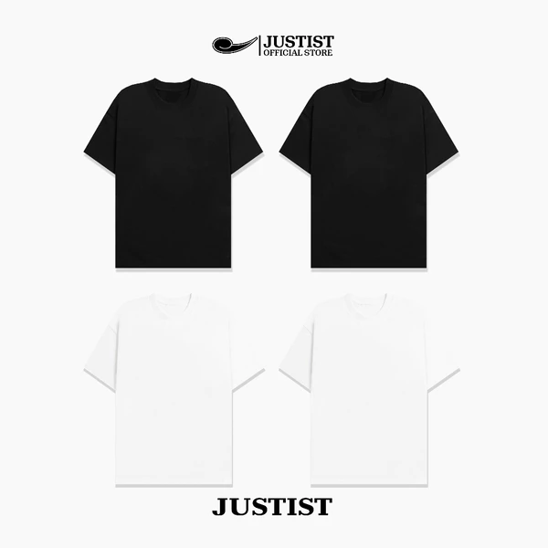 Áo thun Justist Localbrand Unisex COMBO áo thun TRẮNG Đen trơn chất cotton Tay Ngắn TSJT000
