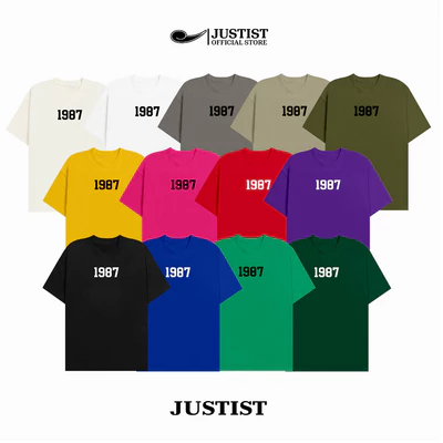 Áo thun Justist Localbrand Unisex 1987 NUMBERS Tay Ngắn Cổ Tròn Hai Màu Đen Trắng TSJT002