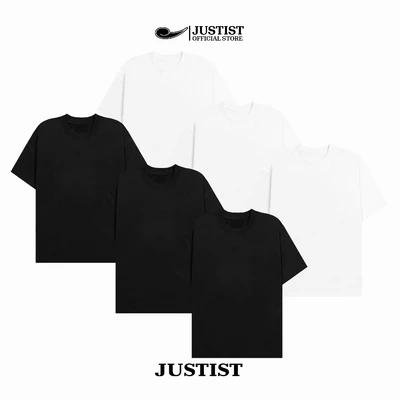Áo thun Justist Localbrand Unisex COMBO 3 áo thun TRẮNG trơn chất cotton Tay Ngắn TSJT000