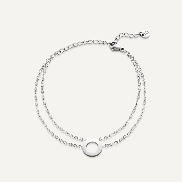 Vòng Tay Nữ Curnon Luna Bracelet - Trang Sức Phụ Kiện Đeo Tay Thời Trang-Thiết Kế độc đáo dây 2 lớp hoạt tiết mặt tròn