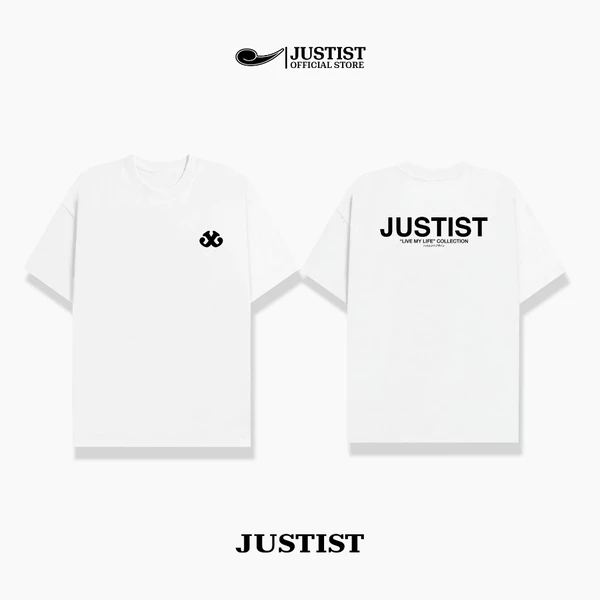 Áo Thun Nam JUSTIST  Hai Màu Trắng Đen Tay Ngắn Chất Cotton TSJT004