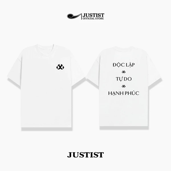 Áo Thun Nam Nữ JUSTIST ĐỘC LẬP  chất cotton form oversize cao cấp TSJT052
