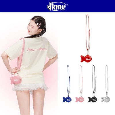 Túi ví nữ có dây đeo hình Cá DKMV da kháng nước màu đỏ, bạc, đen, xanh biển, hồng Fishy Pouch | K-B37