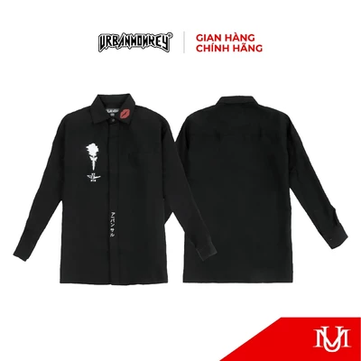 Áo Sơ Mi Unisex URBAN MONKEY Valentine Shirt Vải Kate Form Regular Phối Màu Trắng / Đen Local Brand