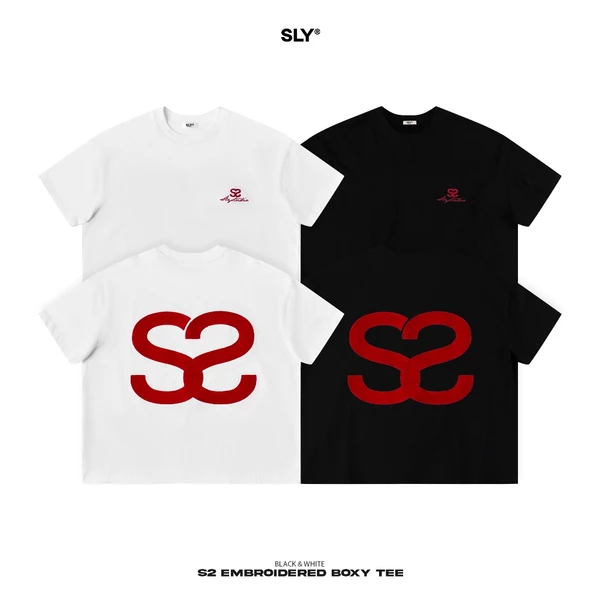 Áo thun SLY form Boxy BIG S2 màu Trắng Đen