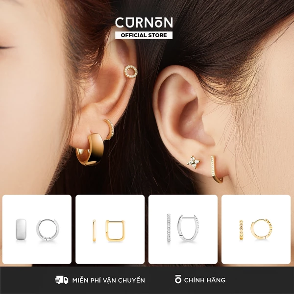Bộ Sưu Tập Khuyên Tai Nữ Thời Trang Curnon Hoop Earring Collection - Khuyên Tai Nữ Brass