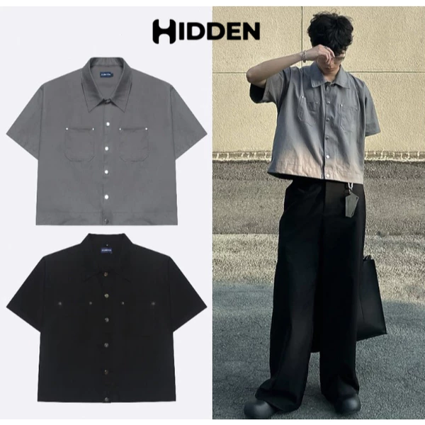SƠ MI - KAKI- BOXY NGẮN TAY HIDDEN ESSTIAL