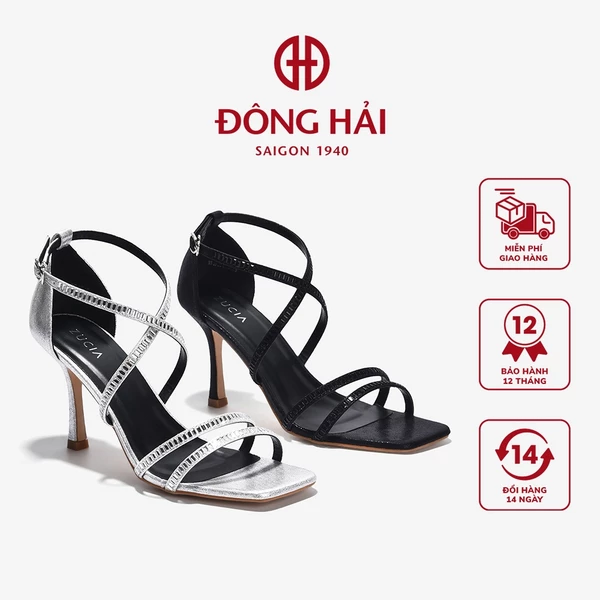 Giày Sandal Cao Gót Zucia Ankle Strap Phối Đá - SHLI6